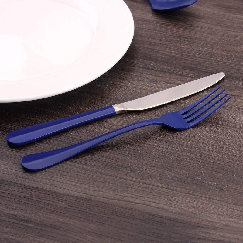 Bysta Blue Silverware Set, Bysta 20-Piece Stainless Steel Flatware Set, Kitchen Utensil Set Service for 4, Tableware Cutlery Set for Home and Restaurant, Knives mirror polish, Dishwasher Safe - Image 5